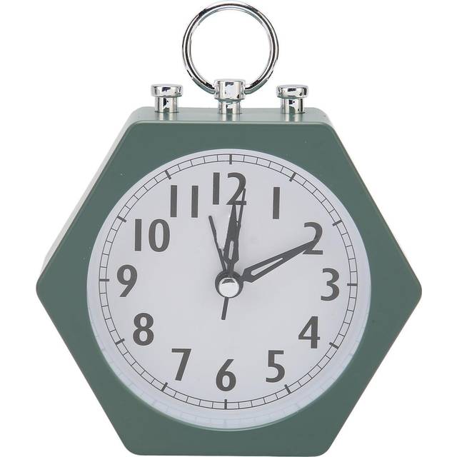 Polygon Alarm Clock Battery Powered Clear Display Portable Silent Alarm Clock for Kids Student