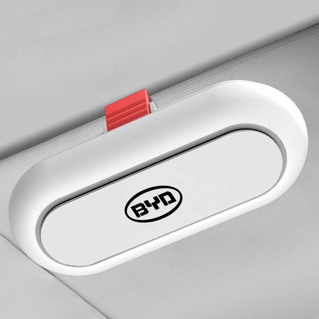 (For BYD 2-White) Car Sun Visor Glasses Case Organizer For BYD Tang F3 E6 Atto Yuan Plus