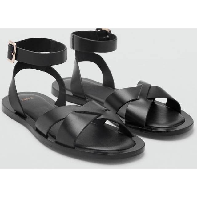 Mango Ice Flade Sandaler Med Rem - Sort