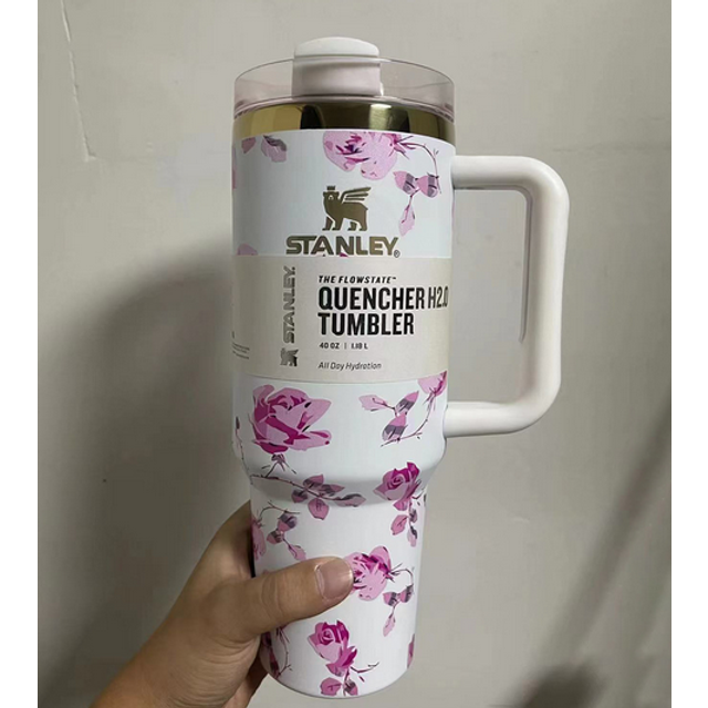 (Pink) Stanley Love Shack Quencher H2.0 Tumbler 40 OZ Stainless Steel Cup Gift
