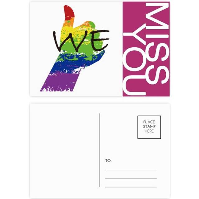 LGBT Rainbow Flag We Miss Postcard Set Thanks Card Mailing Side 20pcs