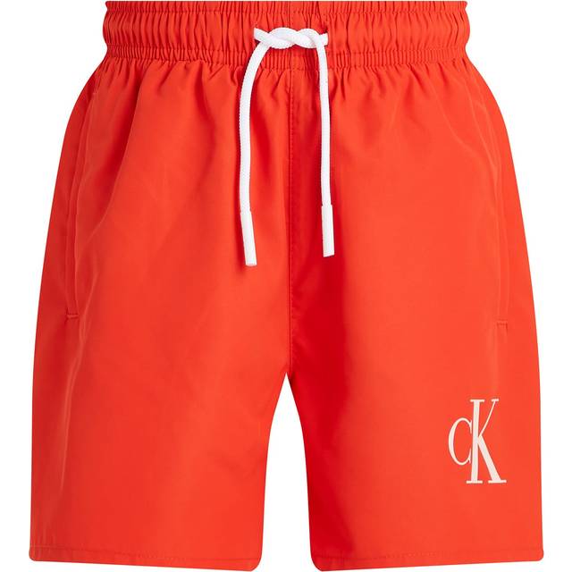 Calvin Klein Boys Swim Shorts - CK Monogram - Red
