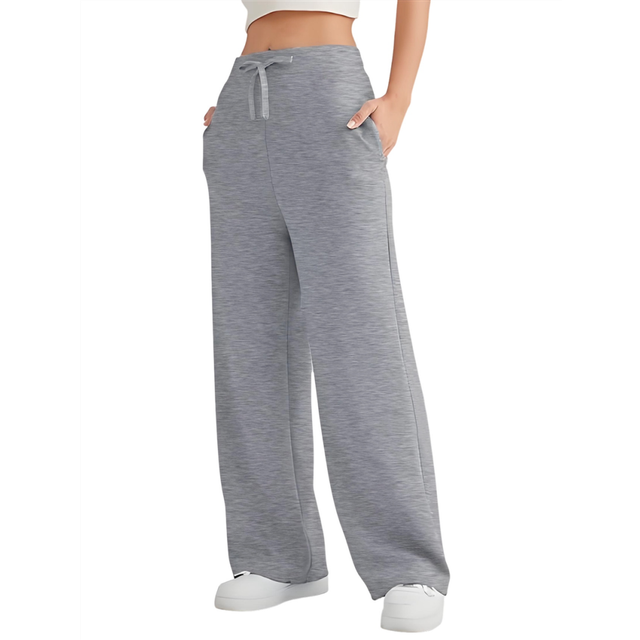 Womens High Waisted Baggy Sweatpants Light Gray XXL