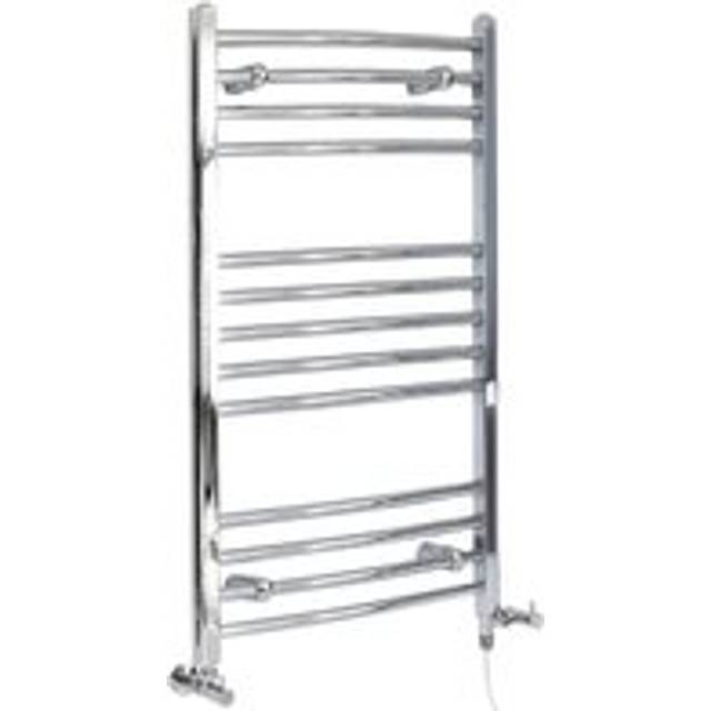 Milano - Kent - Modern Chrome Dual Fuel Electric Curved Bar Heated Towel Rail Radiator - 1000mm x 498mm