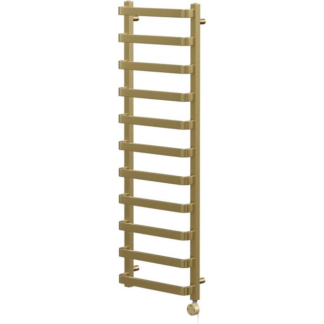 Wholesale Domestic Milton Colore Curved Digital Thermostatic Electric Heated Towel Rail | Brushed Brass | Mild Steel | 1500mm x 500mm