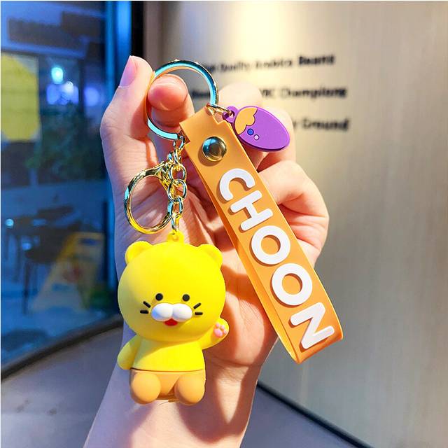 (Sitting Wave) Fashionable Choonsik Keychain Cute Pvc Popcorn Character Key Ring 2023