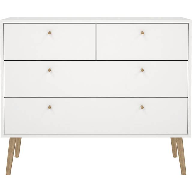 Ebuy24 Bodo 2 + 2 Skuffer Hvid Kommode