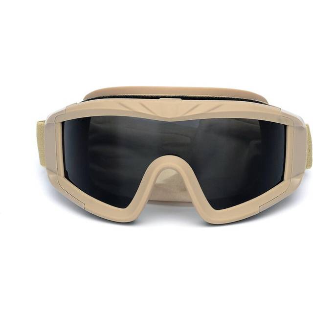(Brown) Military Airsoft Tactical Goggles Shooting Glasses Motorcycle Windproof Wargame