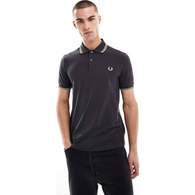 Fred Perry Short Sleeve Twin Tipped Polo Shirt - Grey
