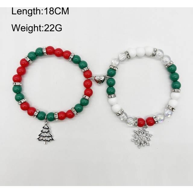 (3) 2Pcs Halloween Spider Bracelet For Women Men Magnetic Heart Couple Personality Bangles