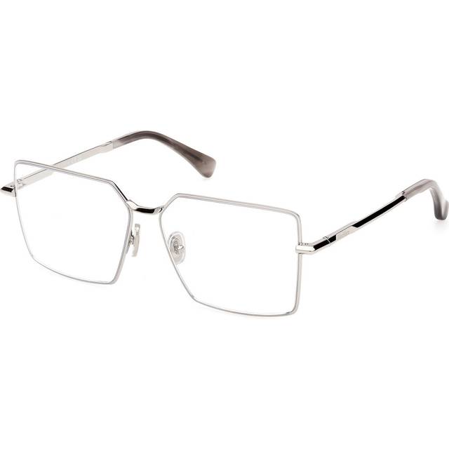 Max Mara MM5177 016 Women&#39;s Eyeglasses Silver Size 57 (Frame Only) - Blue Light Block Available - Shiny Palladium Silver (57)