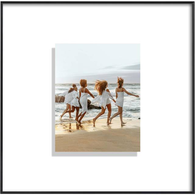 Americanflat 24x24 Floating Picture Frame with Polished Plexiglass - Use as 11x14 Frame with Mat or 24x24 Frame Without Mat - Fusion Float Collection