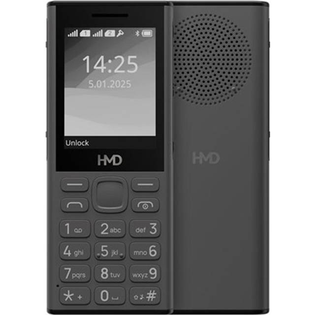 HMD 130 Music - Funktionstelefon - dual-SIM - RAM 8 MB / Internminne 16 MB - microSD slot - mörkgrå
