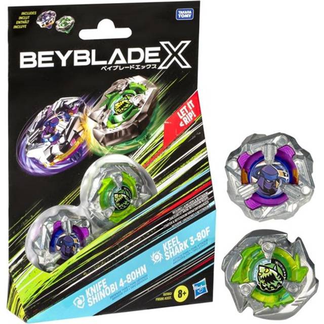 Beyblade X With The X Knife Shinobi 4-80Hn And Keel Shark 3-80F Dual Pack Set - One Colour