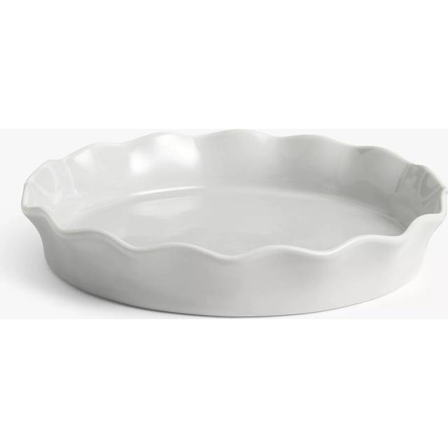 John Lewis Leckford Farm Ceramic Pie Dish, 27.6cm,  Light Grey