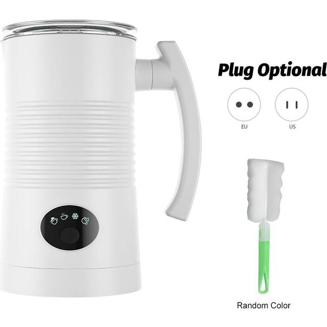 Milk Frother 4 in 1 Hot/Cold Foam Maker 400W Stainless Steel Non-Stick Interior 11.84oz/350ml EU Plug white
