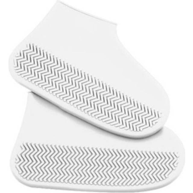 (white, M(35-39) 1 Pair) Vintage Rubber Boots Reusable Latex Waterproof Rain Shoes Cover Non-slip Silicone Overshoes Boot Covers Unisex Shoes Accessor