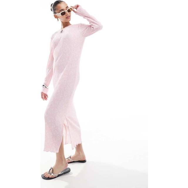 Pieces - Kjole - Flora LS Midi Dress - Roseate Spoonbill/Flower
