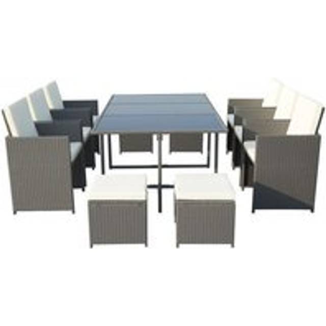 Valencia Rattan Garden Patio Dining Set by Royalcraft - 10 Seats Ivory Cushions