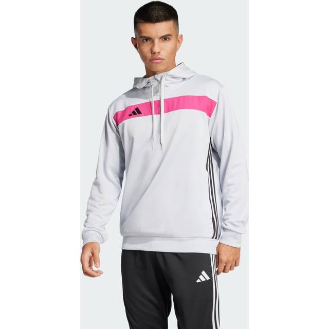 Tiro 25 Essentials Sweat Hoodie - Clear Grey / Real Magenta