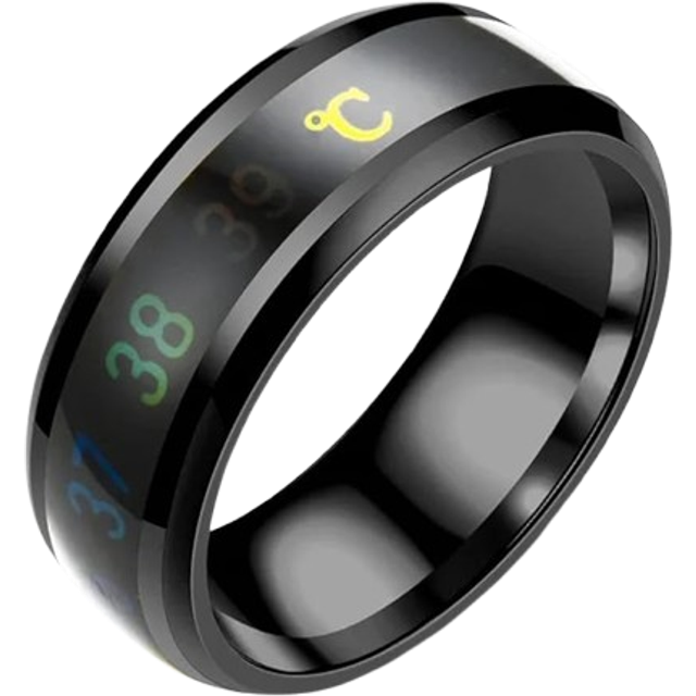 Hasdnker Ringar smycken dam herr mode smart induktion temperatur par ring display EKG temperaturälskare ringar smycken för herr dam tillbehör