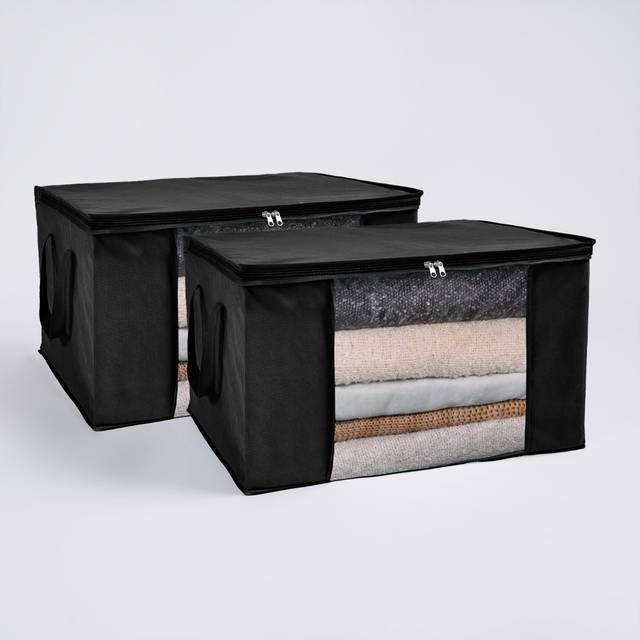 OHS 2 Pack 90.3L Underbed Large Clothes Storage Bag - Black
