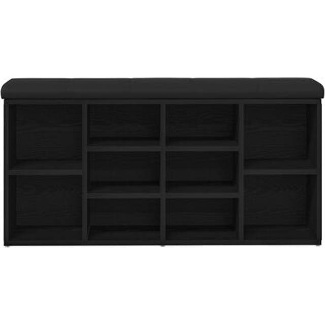 Vidaxl - Storage Bench Black Oak 100x30x48 cm Engineered Wood