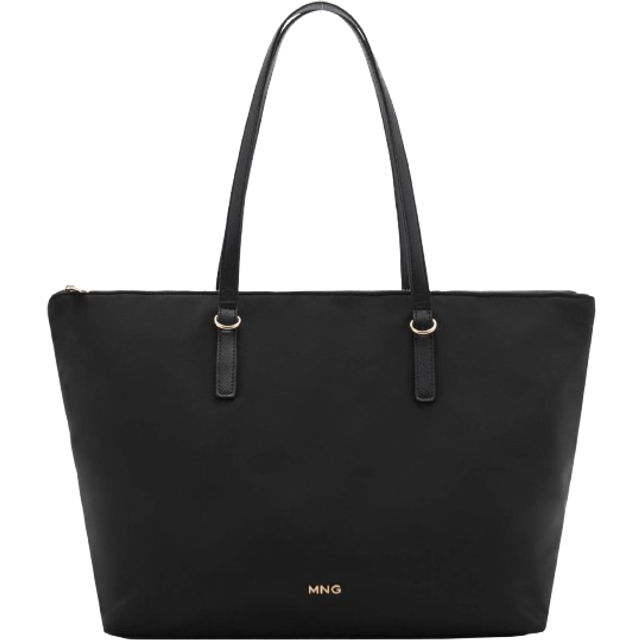 MANGO Nylon Shopper Bag |Svart |One Size