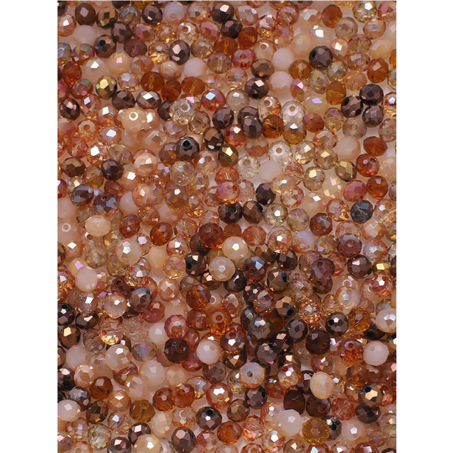 SHEIN 480pcs/Pack 0.4cm Coffee Color Glass Flat Beads For DIY Jewelry, Accessories, Rings, Bracelets, Necklaces, Earrings, Anklets Decor