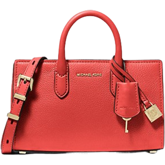 Grainy Leather Shoulder Bag with Lock
