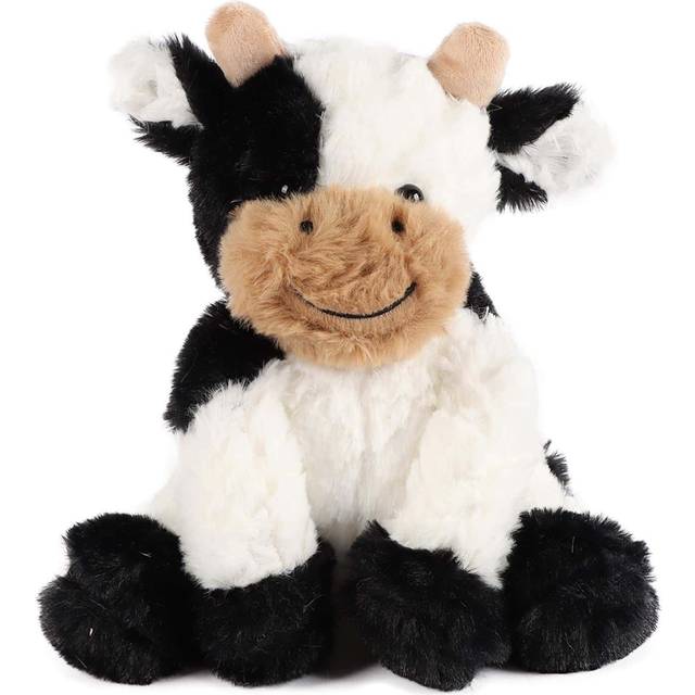 Molutian 20cm/7.87in Cute Sitting Cow Stuffed Animals Soft Cuddly Cow Plush Stuffed Animal Birthday Gifts For Boys And Girls Plush Animal Decorations Cow,Hallo