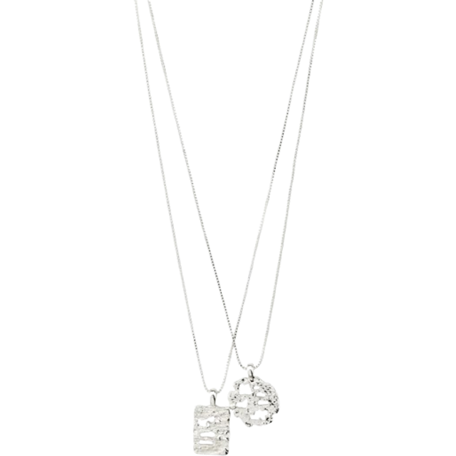 Pilgrim BRENDA halsband 2-i-1-set silverpläterat