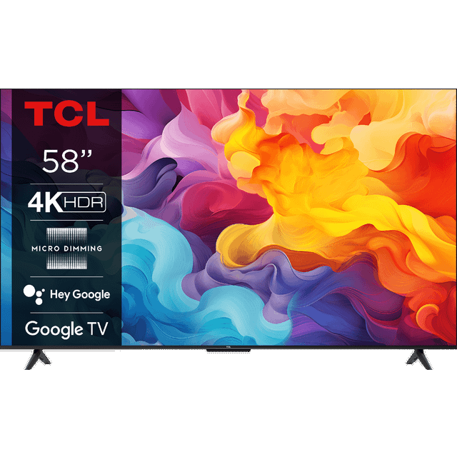 TV-apparat 58" (4k/smart, 3840x2160, trådlöst LAN, bluetooth, google TV, 58v6b), Tcl