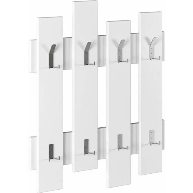 Defeo 8 - Hook Wall Mounted Coat Rack - White (81cm H X 64cm W X 4cm D)