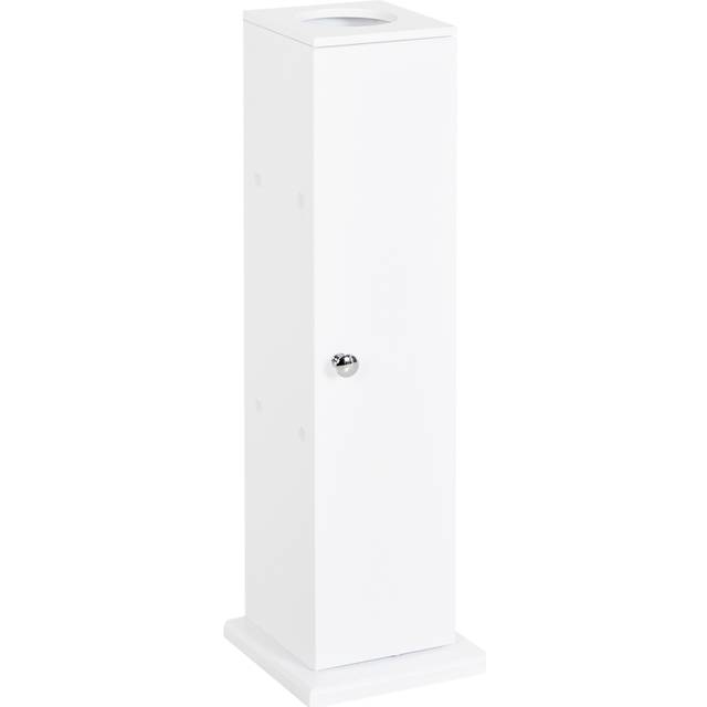 HOMCOM Toilet Paper Cabinet  Small Bathroom Corner Floor Cabinet with Doors and Shelves  Thin Storage Bathroom Organizer for Paper Shampoo  White