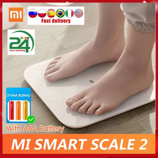 Xiaomi mi smart scale 2 bt 5.0 kroppsbalanstest kroppssammansättning scale app led display digital fitness hälsovåg