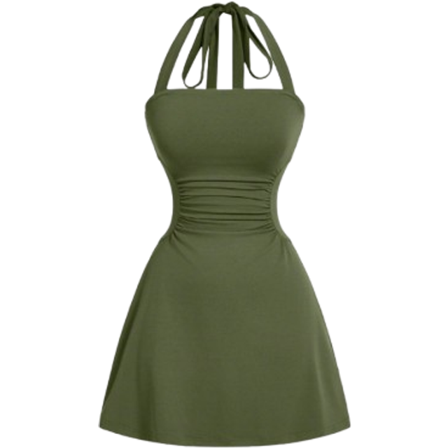 SHEIN Women&#39;s  Halter A-Line Waist Dress,Sun Dress