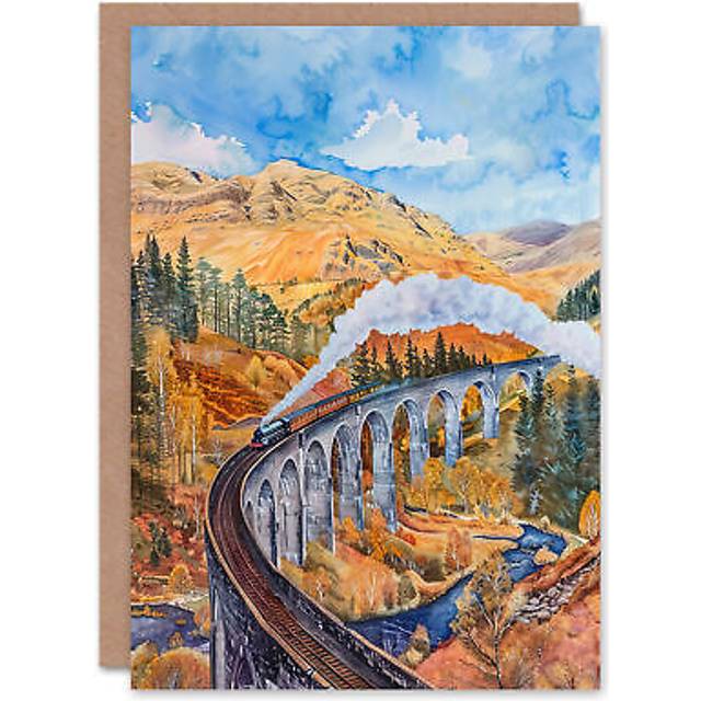 Steam Train Glenfinnan Viaduct Railway Bridge Greeting Card Birthday Him Her