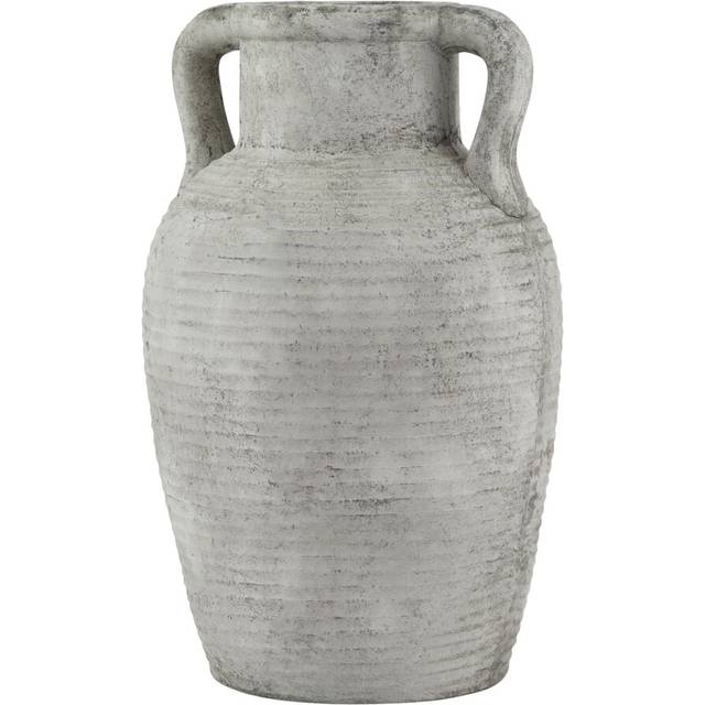 Athena Stone Large Amphora Pot - Ceramic - L26 x W26 x H42 cm - White