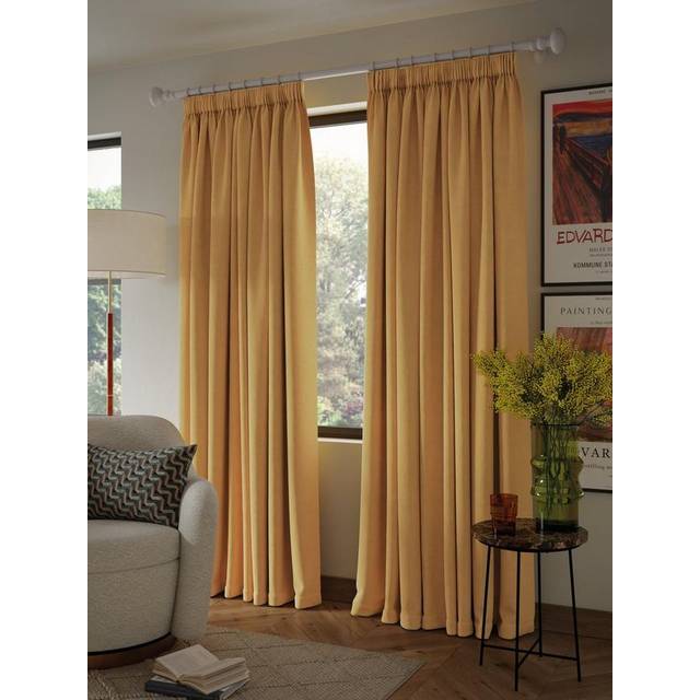 John Lewis Textured Weave Recycled Polyester Pair Blackout/Thermal Lined Pencil Pleat Curtains
