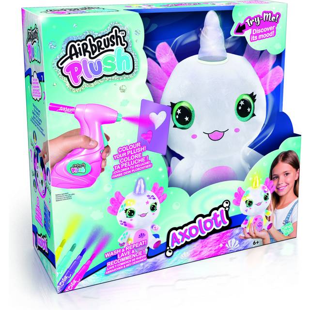 AIRBRUSH PLUSH gosedjur med airbrush Axolotlenhörning