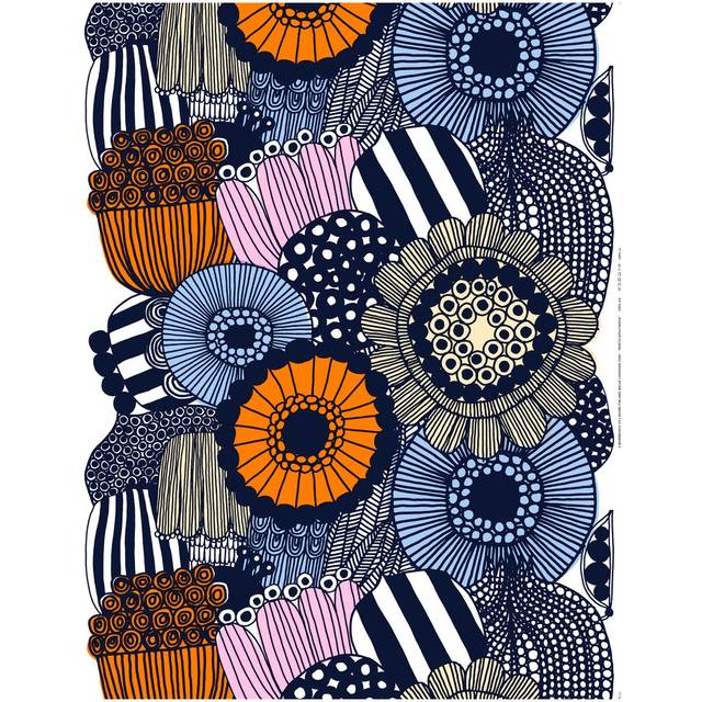 Marimekko Siirtolapuutarha vaxduk White-yellow-orange-light blue - Gul