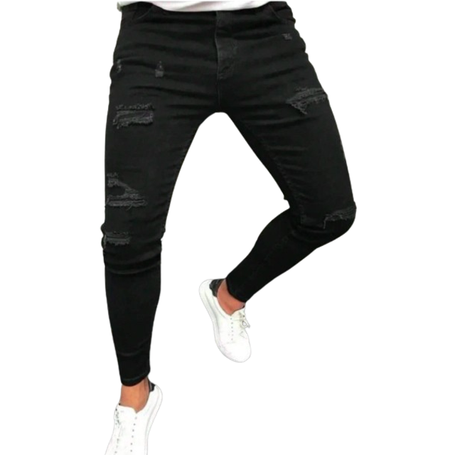 SHEIN Men Skinny Distressed Denim Jeans With Stretch