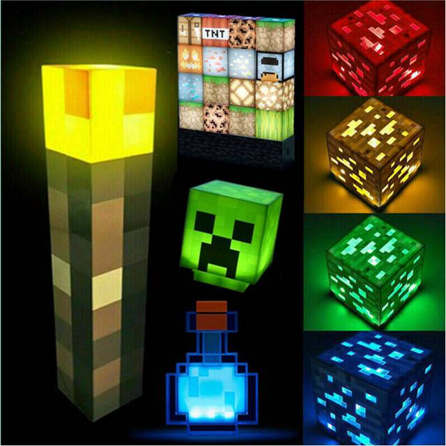 (Potion Bottle) Mine craft Light Up Mountable Wall Night Torch Lamp Creeper Kids Fun Toy Gamer Gift LED