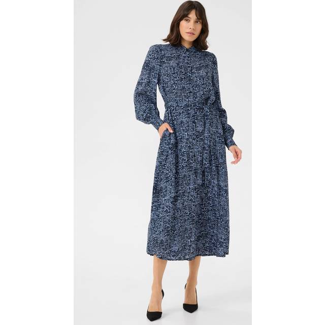 KAFFE Pollie Abstract Shirt Dress, Midnight/Multi