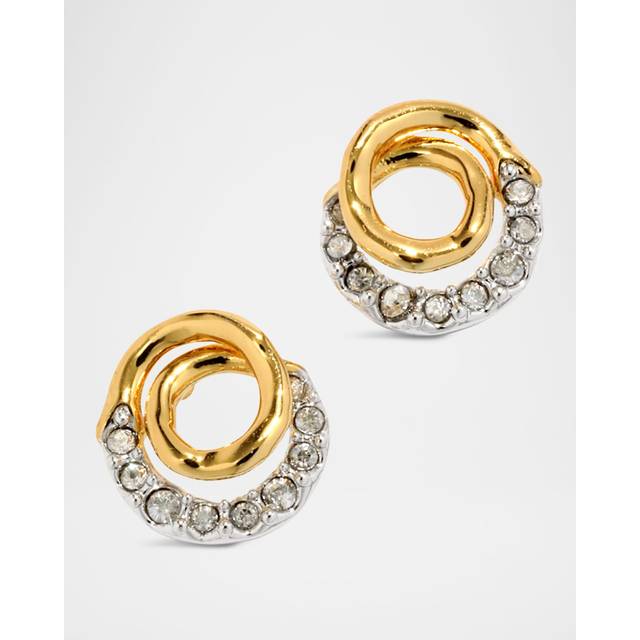 Alexis Bittar Solanales Gold Crystal Spiral Stud Earrings in Gold/Silver | Statement Jewelry from Alexis Bittar (One Size)