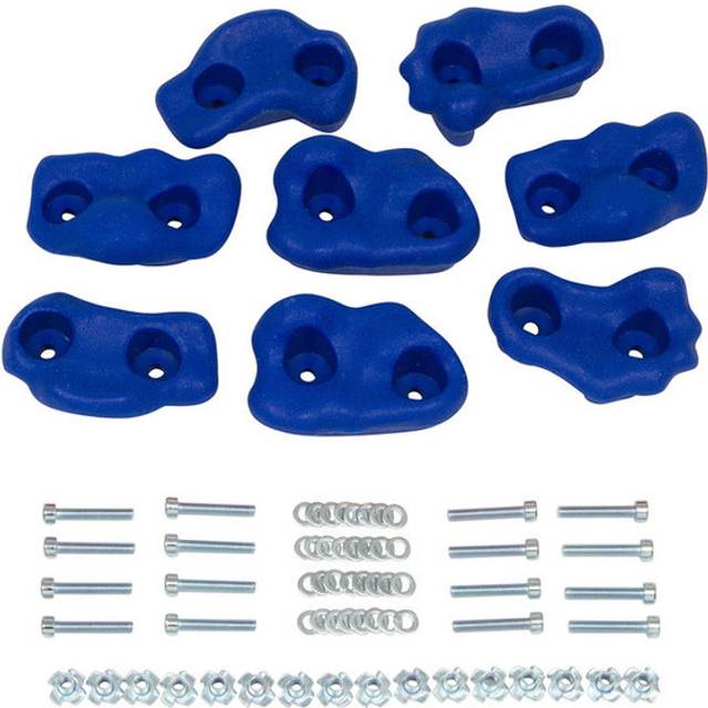 Swing Set Stuff Small Textured Rock Holds (Blue) with SSS Logo Sticker (Set of 8)