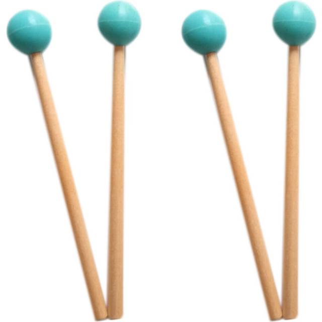 4Pcs Soft Rubber Head Sticks Wood Handle Bell Mallets for Glockenspiel Xylophone Bell Music Instruments Parts Green