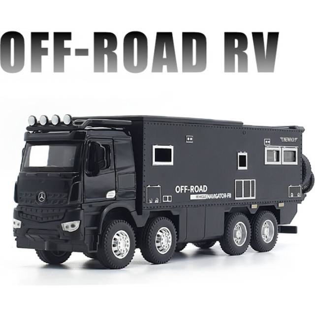 (Black) 1/28 NOMADISMs Arocs Unimog Alloy Motorhome Touring Car Model Diecast