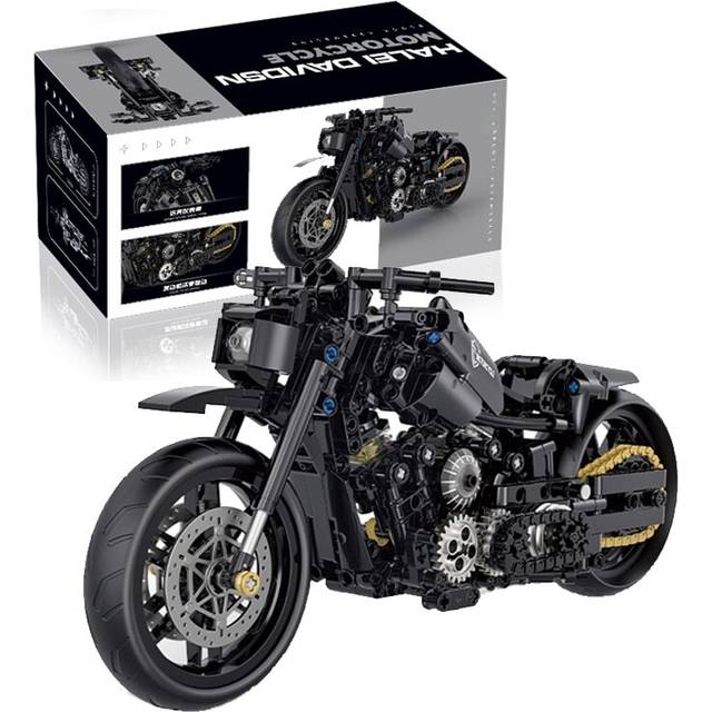 (With box) 586Pcs Classic Motorbike Building Model Blocks Moto Road Racer Bricks